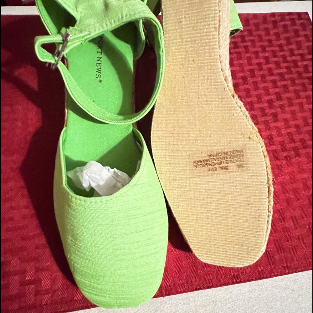 New Bright Green platform sandles womens